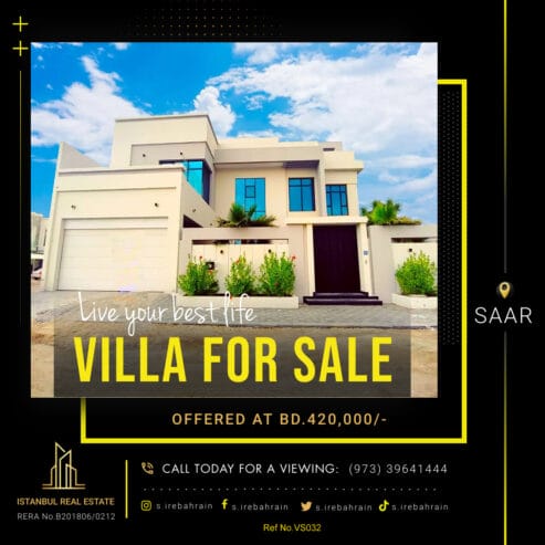 Luxurious Swimming Pool Villa for sale in SAAR– Saraya-1 BD.395,000/-