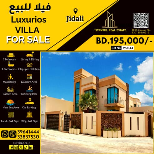 Fully Furnished Luxury Villa for Sale in Jidali near Sea BD.195000