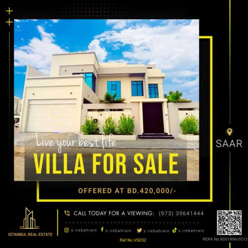 Luxurious Swimming Pool Villa for sale in SAAR– Saraya-1 BD.395,000/-